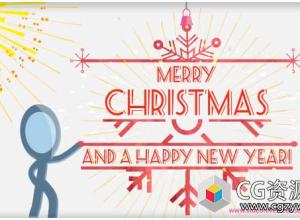 AE模板-圣诞愿望火柴人圣诞节卡通片头 Christmas Wishes