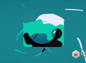 AE模板-扁平化卡通液体填充Logo动画 Liquid Logo Revealer