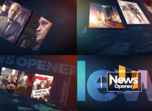 AE模板-三维空间图片视频新闻栏目包装片头 News Opener