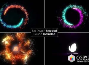 AE模板-彩色粒子旋转演绎logo片头动画Particular Logo免费下载