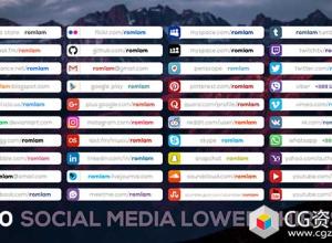 AE模板-社交媒体文字标题字幕条动画Social Media Lower Thirds1免费下载