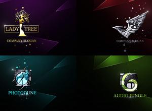 AE模板-粒子闪烁多边形背景Logo片头动画Elegant Glossy Logo