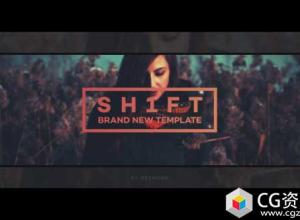AE模板-现代公司动态介绍节奏感图片切换文字排版展示片头 Shift Opener