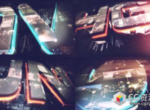 AE模板-E3D V2三维多视频标志电影片头动画Modern Multi Video Logo