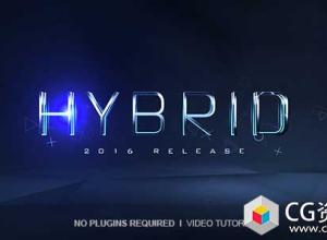 AE模板-电影游戏大气三维文字Logo旋转转场动画 Hybrid Logo Reveal