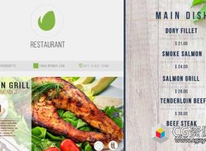 AE模板-烹饪美食节目餐厅数字食品菜单甜点食物介绍Restaurant Digital Food Menu免费下载