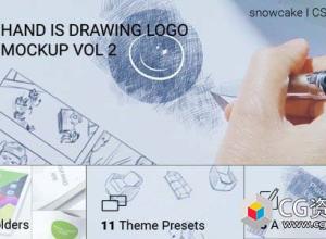 AE模板-实拍素描手绘Logo动画 Hand Is Drawing Logo Mockup Volume 2