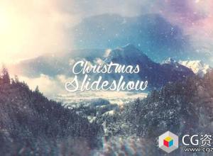 AE模板-圣诞幻灯片粒子视差图片展示 Christmas Slideshow