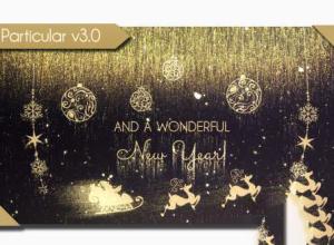 AE模板-庆祝圣诞节金色粒子片头 Golden Christmas Wishes