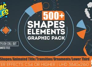 AE模板-500+MG动画动态图形元素漫画标题动画呼叫指示线 (更新V14)