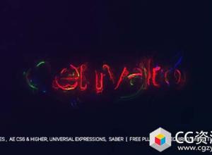 AE模板-SABER能量电流Logo动画 Electric Glitch Logo