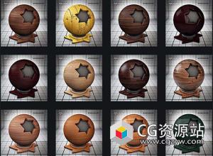 100个C4D无缝拼贴木材纹理材质预设