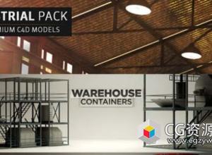 C4D模型预设-工厂车间物品模型The Pixel Lab – Industrial Pack For C4D