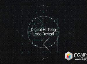 AE模板-数字高科技标志揭示Logo动画 Digital Hi Tech Logo Reveal