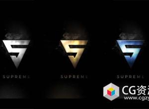 AE模板-电影标志动画黑暗简洁大气Logo演绎 SUPREME