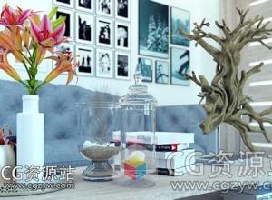 现代室内装饰品道具三维模型包(C4D/MAX/FBX/OBJ格式)CGAxis Models Volume 83 Decorations