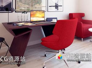 3D办公家具桌子橱柜椅子转椅模型(C4D+C4D VRAY格式)CGAxis Models Volume 80 Office Furniture II
