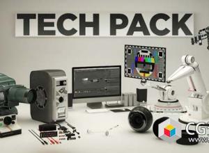 C4DE3D模型-耳机显示器电脑机器人高科技镜头 The Pixel Lab – Technology Pack