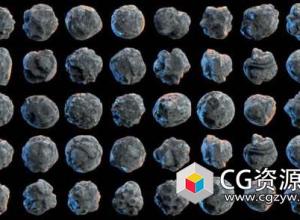 C4D石头预设3D模型 TFMSTYLE – Rock FM For Cinema 4D (lib4d+OBJ)