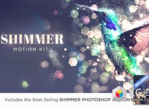 AE脚本+PS动作唯美闪烁粒子文字图片动画 Shimmer Motion Kit
