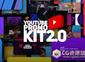 AE PR模板-4K分辨率创意网络社交宣传视频宣传包装工具包