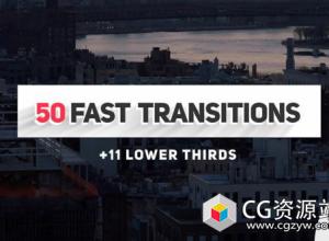 AE模板-色彩过渡图形切割视频快速转换转场 Fast Transitions