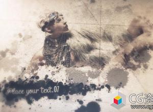 AE模板-墨水下落飞溅电视婚礼图片开场 Arte