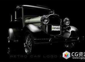 AE模板-复古老爷车Logo动画片头 Retro Car Logo Reveal