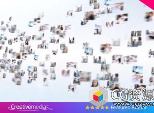 AE模板-大量图片汇聚文字Logo动画 Mosaic Logo Presentation