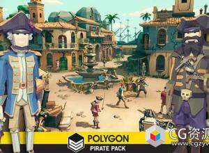 Unity低多边形海盗包角色建筑物道具物品环境资源包 Unity Asset - POLYGON - Pirates Pack v1.0