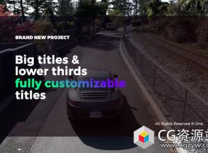 AE模板-简洁大标题字幕栏目宣传文字动画包装Big Titles & Lower Thirds
