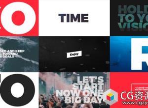 AE模板-节奏感快闪文字排版标题视频片头开场 Typo Opener