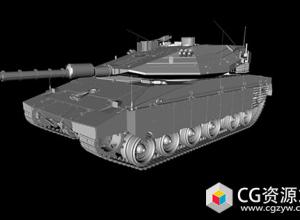 C4D/FBX/OBJ/MAX高精度坦克3D模型