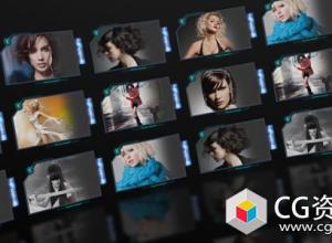 AE模板-商业企业视频墙三维环形照片墙片头展示 Circle Screens