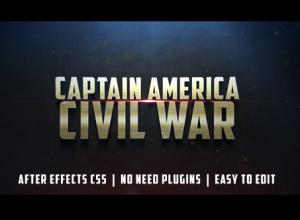 AE模板-4K分辨率战争动作片电影预告宣传片头 Civil War Cinematic Trailer