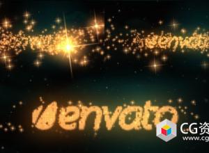 AE模板-闪闪发光星光粒子汇聚文字Logo动画 Logo & Text Intro – Glitters