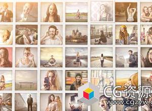 AE模板-流行照片墙朋友假期图像回忆动画片头 Mosaic Pop Photos Displays