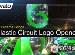 AE模板-E3D塑料电路标志科技感三维Logo动画 Plastic Circuit Logo Opener Element 3D