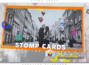 AE模板-空间感卡片视差快闪视频片头 Stomp Cards Parallax Opener