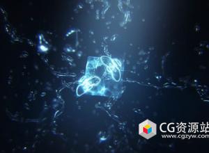 AE模板-液体水旋转飞溅标志LOGO片头动画Water Splash Logo