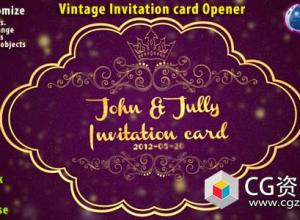AE+C4D模板-三维复古邀请卡动画 Vintage Invitation Card