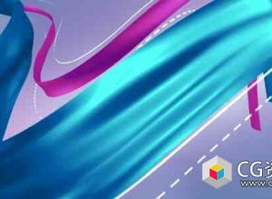 AE模板-3D丝绸线条条纹生长动画logo片头Silk Logo Revel V2