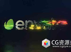 AE模板-旋转信号损坏毛刺标志Logo动画 Rotating Glitch Logo