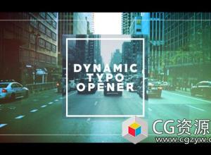 AE模板-时尚城市宣传文字标题片头 Dynamic Typo Opener