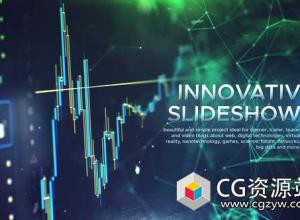 AE模板-创新幻灯片科技感点线背景视频片头 Innovative Slideshow