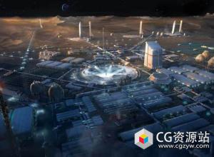 3D模型宇宙星球殖民地场景模型 Kitbash3D – Space Colony