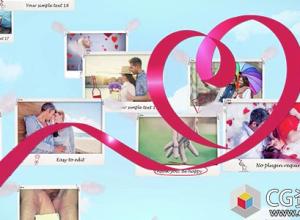 AE模板-情人节幻灯片爱情相册照片开场 Valentine’s Day Slideshow