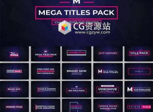 PR模板-252组Premiere文字标题字幕动画预设(仅支持英文版Pr)