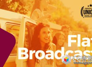 AE模板-时尚电影或电视节目开场栏目包装视频片头 Flat Broadcast Pack