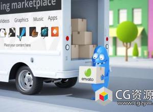 AE模板-三维卡通小人快递公司Logo动画 Logo with Bobby